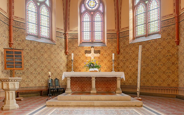 Innenansicht der Dorfkirche Geltow, Foto: Martin Karnbach, Lizenz: Gemeinde Schwielowsee