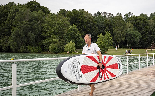Stand-up paddleboarding on Lake Werbellin, Foto: Steffen Lehmann, Lizenz: TMB