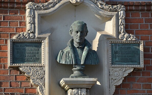Büste von Philipp Melanchthon in Herzberg / Elster, Foto: Matthias Schäfer, Lizenz: TMB Tourismus-Marketing Brandenburg GmbH