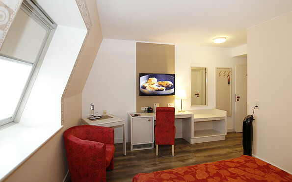 Gemütliches Einzelzimmer im Märkischen Hof, Foto: Gerald Bornschein, Lizenz: Gerald Bornschein