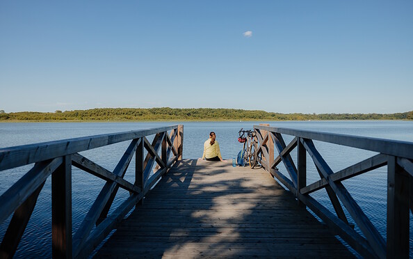 Cyclist on the lake Ruppiner See, Foto: Julia Nimke, Lizenz: TV Ruppiner Seenland e.V.