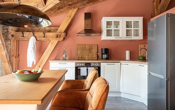 Storchenhof Blumenow - Ferienwohnung Sonnenberg Küche Essbereich, Foto: Bryan Reinhard, Lizenz: Storchenhof Blumenow GbR