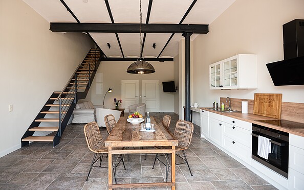 Storchenhof Blumenow - Ferienwohnung Lychen Wohnküche, Foto: Bryan Reinhard, Lizenz: Storchehhof Blumenow GbR