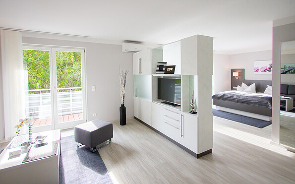Beispiel Wohn-Schlafraum, Foto: Nico Thäle, Lizenz: Lausitzer Seenland Apartmenthaus uG