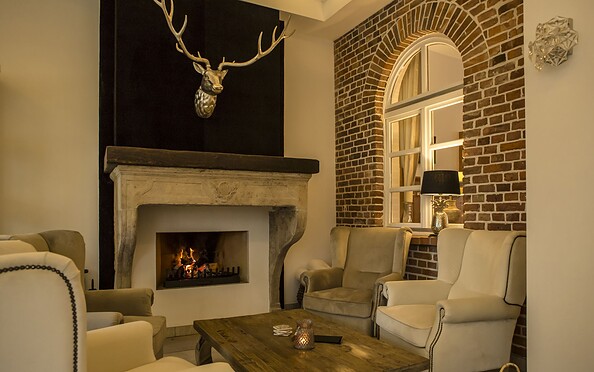 Kamin in der Absackbar des Restaurants Feine Küche, Foto: Beate Waetzel