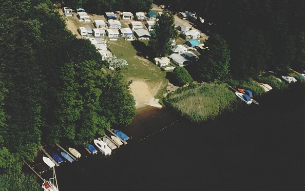 Luftbild vom Campingplatz, Foto: Steinablage D100 Rheinsberg e.V.