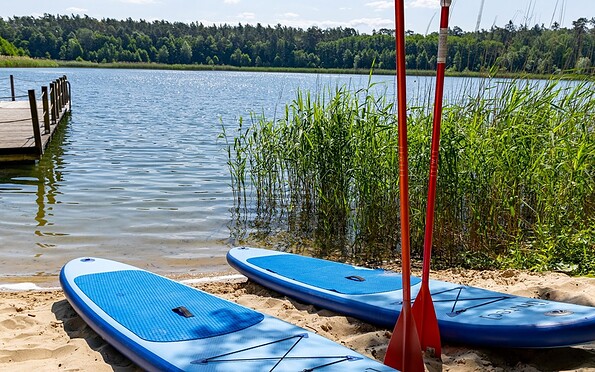 SUP boards at the beach, Foto: Jones Art, Lizenz: Hotel Döllnsee GmbH &amp; Co. KG