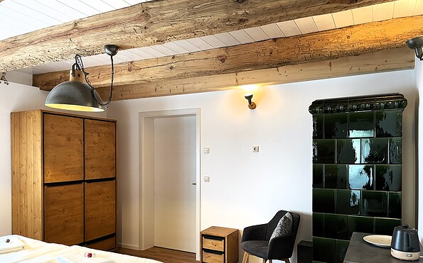 Blaues Nest - Schlafzimmer, Foto: Ulrike Haselbauer, Lizenz: Tourismusverband Lausitzer Seenland e.V.
