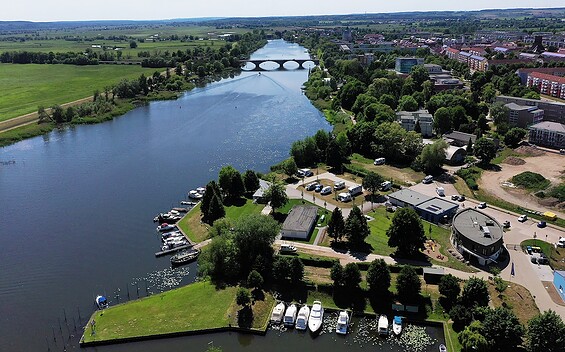 Luftaufnahme des Campingplatzes, Foto: Anne Wohlgemuth, Lizenz: Technische Werke Schwedt GmbH