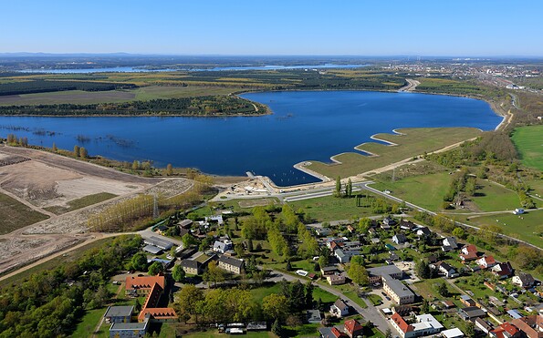 Hafen Sedlitzer Bucht aus der Vogelperspektive, Foto: Steffen Rasche, Lizenz: LMBV