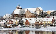 Blick auf den winterlichen Dom, Foto: ArtHotel Kiebitzberg