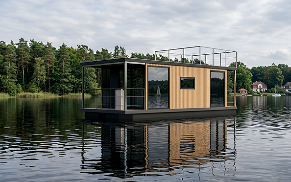 Hausboot Aussenansicht, Foto: Platform Fiverr vom Nutzer Joseph.M (@soso777) , Lizenz: Marius Kelm