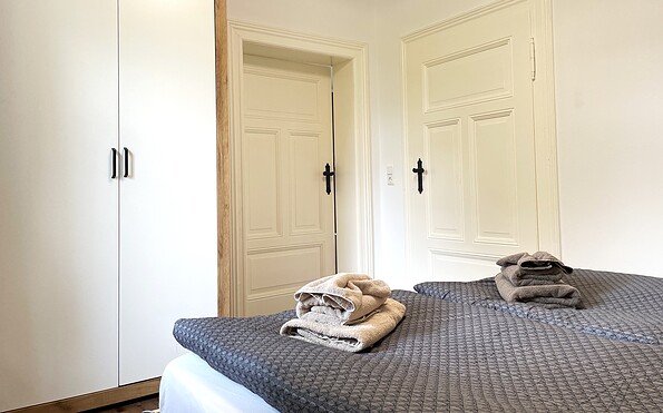 Ferienwohnung Florentine - Schlafzimmer, Foto: Ulrike Haselbauer, Lizenz: Tourismusverband Lausitzer Seenland e.V.