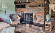 Kamin im Wohnbereich, Foto: Karin Komann, Lizenz: Ferienhaus Spreewaldidylle