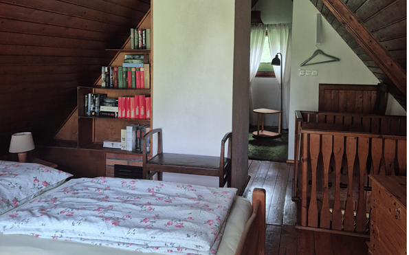Schlafzimmer, Foto: Karin Komann, Lizenz: Ferienhaus Spreewaldidylle