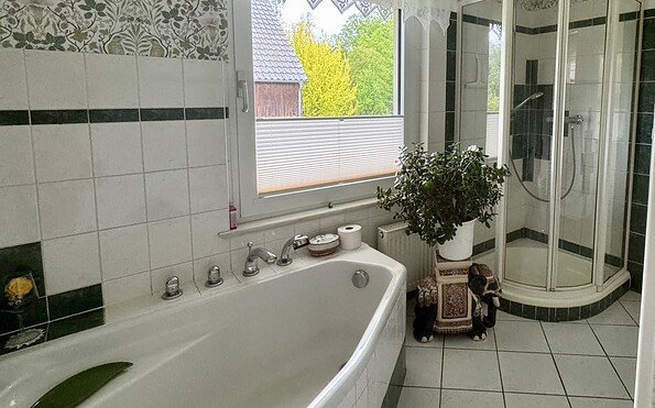 Ferienhaus Schönberg, Bad, Foto: Ursula Schmohl, Lizenz: Ursula Schmohl