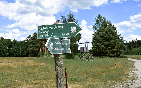 Signpost at the Paul Gerhardt trail, Foto: Sandra Fonarob, Lizenz: Tourismusverband Dahme-Seenland e.V.