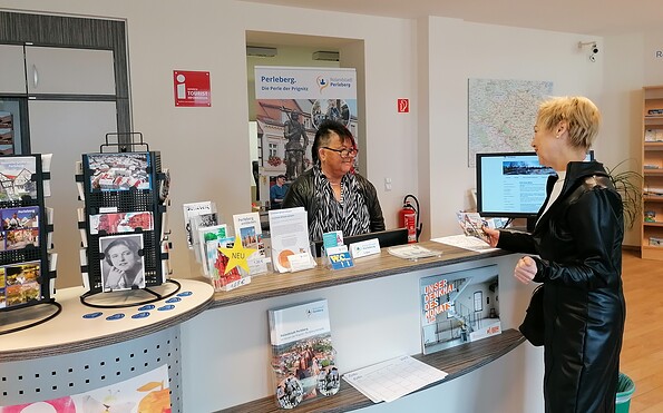 Innenbereich der Perleberger Stadtinformation, Foto: Nicole Drescher, Lizenz: Stadt Perleberg