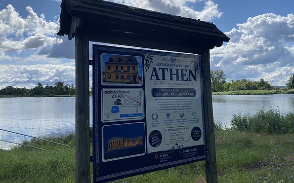 Infotafel an der Oder in Gartz, Foto: Anet Hoppe, Lizenz: Anet Hoppe