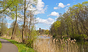 Blick vom Treidelweg auf den Finower Wasserturm , Foto: Anke Bielig, Lizenz: Gemeinde Schorfheide