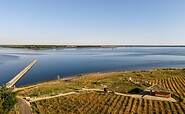 Aerial view of the Floating Pier and nature information point at Lake Sedlitz, Foto: Julia Kussatz, Lizenz: Zweckverband Lausitzer Seenland Brandenburg