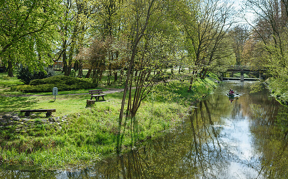 Wehr Fehrbellin am Rathaus mit Blick auf Stadtpark, Foto: Lukas Freitag, Lizenz: Gemeinde Fehrbellin