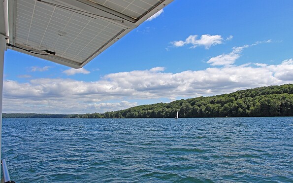 Solar Explorer auf dem Werbellinsee, Foto: Anke Bielig, Lizenz: Gemeinde Schorfheide