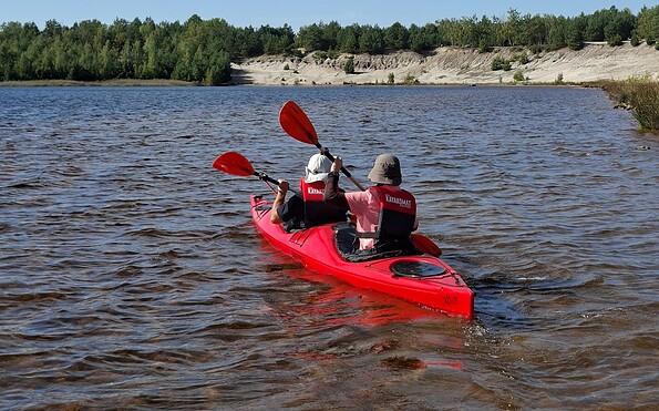Tandem-Kajak auf dem Bergheider See, Foto: Christoph Büttner, Lizenz: Christoph Büttner