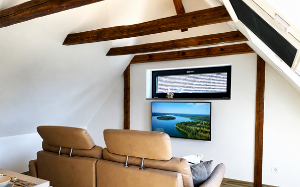 ‘Zum Segler’, a view of the living and dining area, Foto: Ulrike Haselbauer, Lizenz: Tourismusverband Lausitzer Seenland e.V.