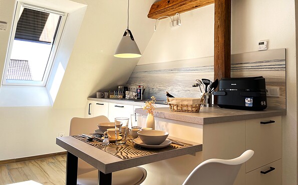 ‘Zum Segler’, open-plan kitchen, Foto: Ulrike Haselbauer, Lizenz: Tourismusverband Lausitzer Seenland e.V.
