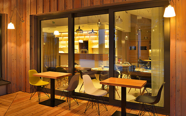 Restaurant BlauHaus - Terrasse, Foto: ElsterWerk, Lizenz: ElsterWerk