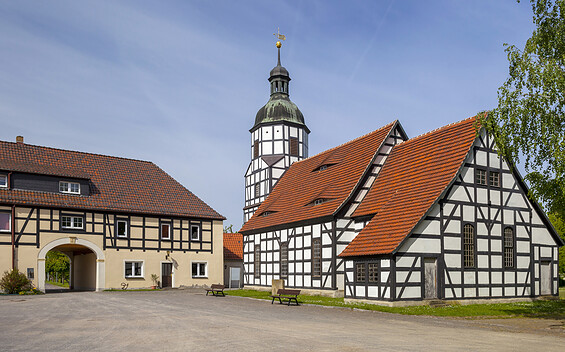 Gut Saathain Fachwerkkirche, Foto: Andreas Franke, LK EE, Lizenz: Andreas Franke, LK EE