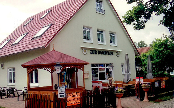 Blick zur Dampflok, Foto: Pension Dampflok