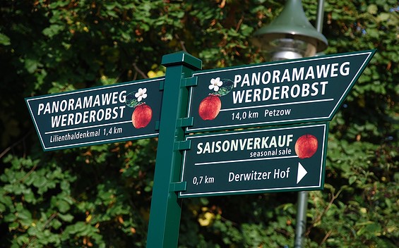 Wegweiser Panaoramaweg Werderobst im Havelland, Foto: Tourismusverband Havelland e.V.