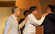André Kudella, Marianna Linden, Jona Hansen und Jacob Meinecke, Foto: Andreas Hueck, Lizenz: Theater Poetenpack
