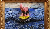 Mosaik-Kunst Surfender Elefant, Foto: Marcel Kruessmann