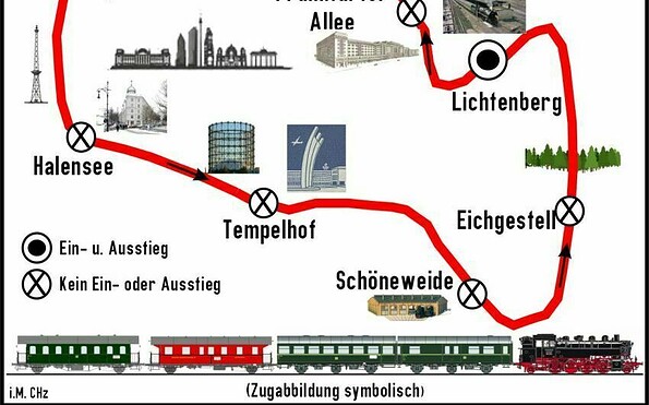 Unsere Fahrstrecke mit dem Nikolaus, Foto: i.M. CHz, Lizenz: Berliner Eisenbahnfreunde e. V.