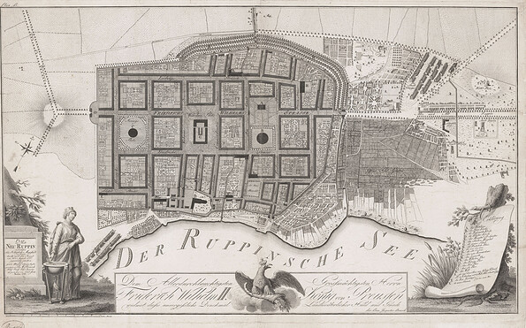 Wiederaufbauplan für Neuruppin nach dem Stadtbrand 1787,  Foto: Museum Neuruppin