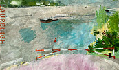 „Siebengebirgslinie“, 2021, 110x138cm, Malerei auf Papier, Foto: Jutta Pelz, Lizenz: Jutta Pelz
