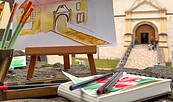 Freiluftatelier in den Ferien im Senftenberger Schloss , Foto: Museum OSL/ Linke, Lizenz: Museum OSL