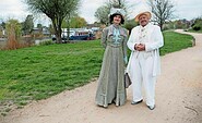 Edward Scheuzger als Fontane und Michaela Wrona als Baronin von Ardenne von der Comédie Soleil Werder, Foto: Theater Comédie Soleil, Lizenz: Theater Comédie Soleil