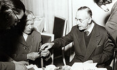 Fotoausschnitt Internationaler Sommerkurs mit Thomas Mann, ETH-Bibliothek Zürich, Foto: Heinz Hanke/Thomas-Mann-Archiv