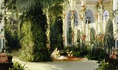 Karl Blechen: Inneres des Palmenhauses auf der Pfaueninsel, Öl auf Leinwand, 1832-1834, GK I 4054, Foto: Wolfgang Pfauder, Lizenz: SPSG