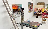 R. Kato im Atelier , Foto: R.Kato