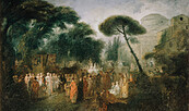 Antoine Watteau: Der Brautzug (La mariée de village), um 1710, Foto: Jörg P. Anders, Lizenz: SPSG