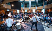 Anastasia Heller (voc) - Peer Neumann (keys, acc, drums, voc) - Lukas Fröhlich (tp, cello, keys, voc) - Jörg Gollasch (git, bass, ukulele, voc), Foto: Steffen Groß