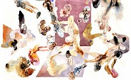 Jürgen Villmow, Amöbengesellschaft, Aquarell, 120  x 90 cm, 2013, Foto: Jürgen Villmow, Lizenz: Jürgen Villmow