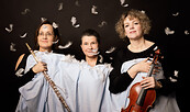 Das „Trio Sonore“ mit (v.l.n.r.): Dagmar Klauck (Flöte), Antje Gräupner (Harfe) und Elena Simonett (Bratsche) , Foto: Bernd Schönberger, Lizenz: Brandenburgische Kulturstiftung Cottbus-Frankfurt (Oder)