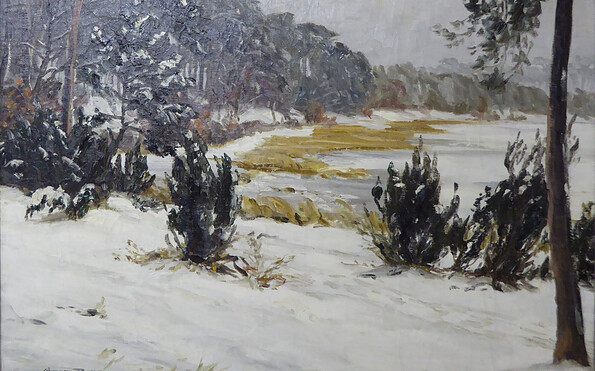 „Winter an der Krummen Lanke“, 1934, Öl auf Leinwand, 65,5 x 78 cm, Foto: Paul Lehmann-Brauns, Lizenz: Museum der Havelländischen Malerkolonie
