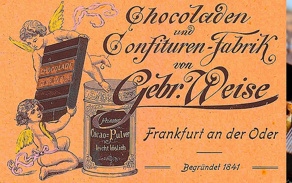 Cholocaden und Confituren-Fabrik Gebr. Weise in Frankfurt an der Oder, Foto: Museum Viadrina, Lizenz: Museum Viadrina